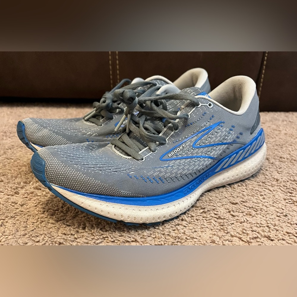 Brooks Glycerin GTS 19 Running Shoes Sneakers Grey Blue Men’s Size 9B VGUC